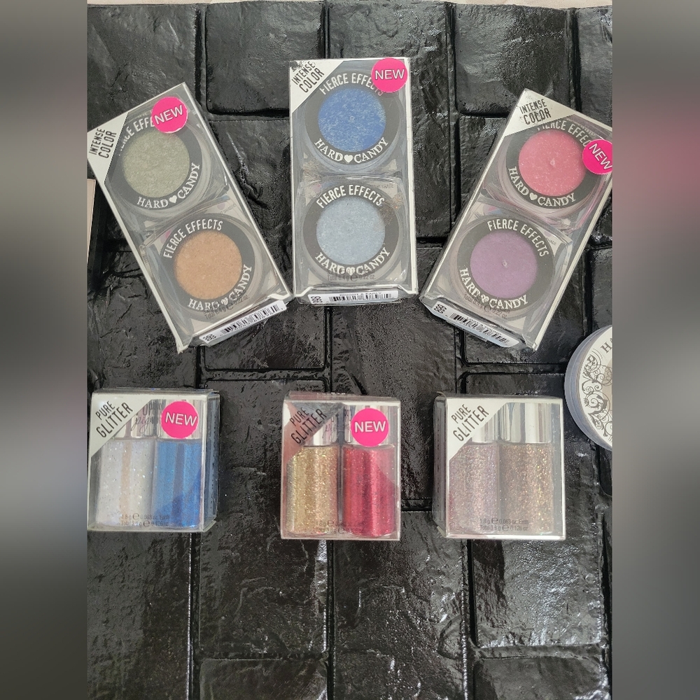 Hard Candy Fierce Effects Eyeshadow Set - Pink, Blue, Gray. 9 piece bundle!